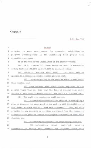 86th Texas Legislature, Regular Session, Senate Bill 753, Chapter 35