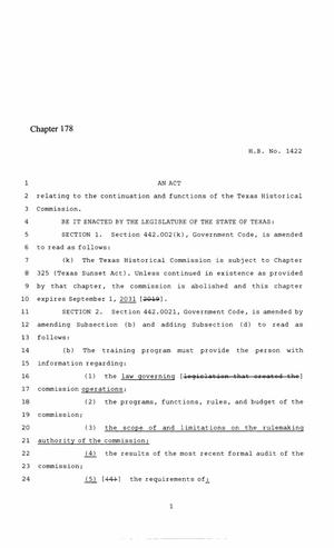 86th Texas Legislature, Regular Session, House Bill 1422, Chapter 178