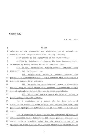 86th Texas Legislature, Regular Session, House Bill 1849, Chapter 1082