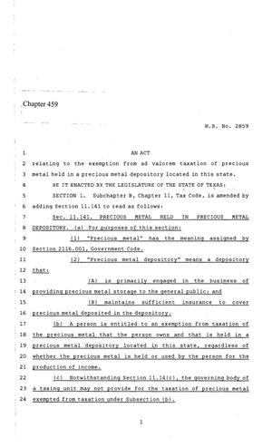 86th Texas Legislature, Regular Session, House Bill 2859, Chapter 459