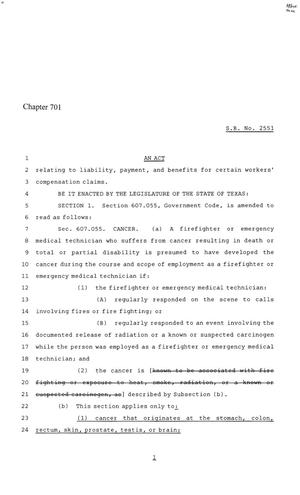 86th Texas Legislature, Regular Session, Senate Bill 2551, Chapter 701
