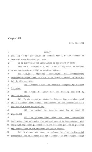 86th Texas Legislature, Regular Session, House Bill 1901, Chapter 1088