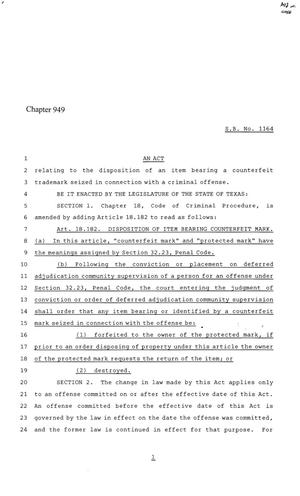 86th Texas Legislature, Regular Session, Senate Bill 1164, Chapter 949
