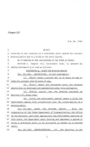 86th Texas Legislature, Regular Session, House Bill 1769, Chapter 227