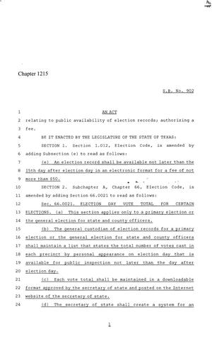 86th Texas Legislature, Regular Session, Senate Bill 902, Chapter 1215