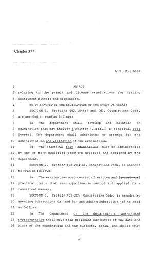 86th Texas Legislature, Regular Session, House Bill 2699, Chapter 377