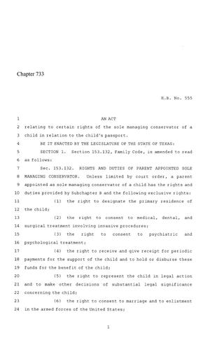 86th Texas Legislature, Regular Session, House Bill 555, Chapter 733