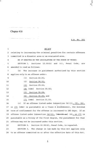 86th Texas Legislature, Regular Session, Senate Bill 201, Chapter 418