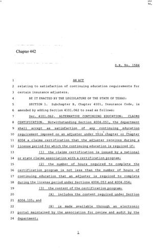 86th Texas Legislature, Regular Session, Senate Bill 1584, Chapter 442
