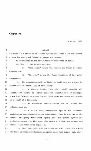 86th Texas Legislature, Regular Session, House Bill 2330, Chapter 195