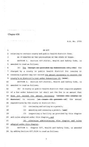 86th Texas Legislature, Regular Session, House Bill 2755, Chapter 458