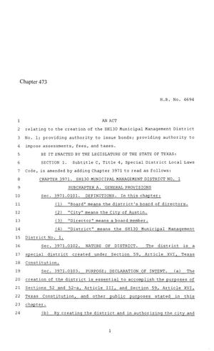 86th Texas Legislature, Regular Session, House Bill 4694, Chapter 473