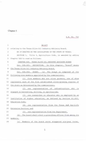 86th Texas Legislature, Regular Session, Senate Bill 743, Chapter 5