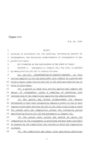 86th Texas Legislature, Regular Session, House Bill 2256, Chapter 1113