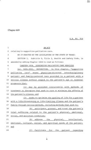 86th Texas Legislature, Regular Session, Senate Bill 916, Chapter 609