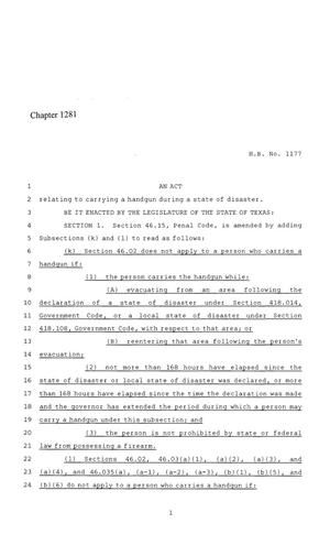 86th Texas Legislature, Regular Session, House Bill 1177, Chapter 1281