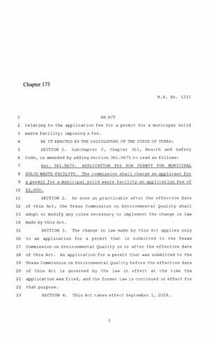 86th Texas Legislature, Regular Session, House Bill 1331, Chapter 175