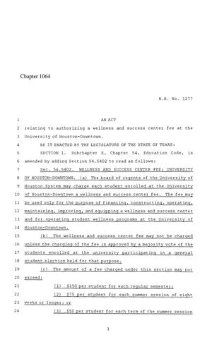 86th Texas Legislature, Regular Session, House Bill 1277, Chapter 1064