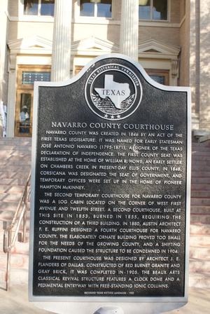 [Historic Marker at Navarro County Courthouse]