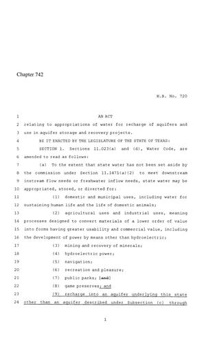 86th Texas Legislature, Regular Session, House Bill 720, Chapter 742