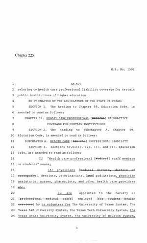 86th Texas Legislature, Regular Session, House Bill 1592, Chapter 225