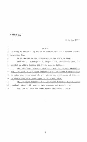 86th Texas Legislature, Regular Session, House Bill 2597, Chapter 202