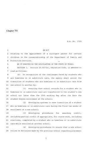 86th Texas Legislature, Regular Session, House Bill 1709, Chapter 781