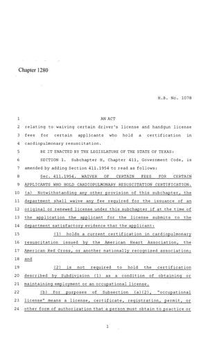 86th Texas Legislature, Regular Session, House Bill 1078, Chapter 1280
