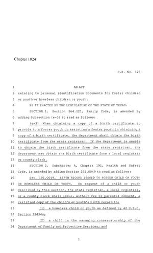 86th Texas Legislature, Regular Session, House Bill 123, Chapter 1024
