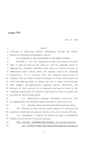 86th Texas Legislature, Regular Session, House Bill 548, Chapter 1036