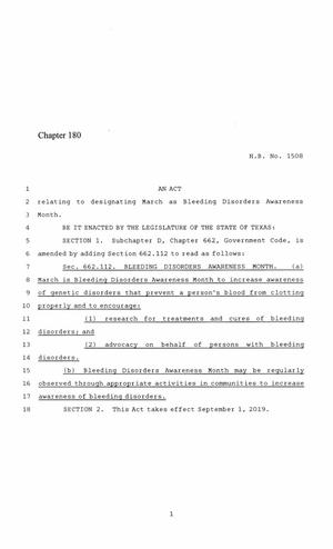 86th Texas Legislature, Regular Session, House Bill 1508, Chapter 180