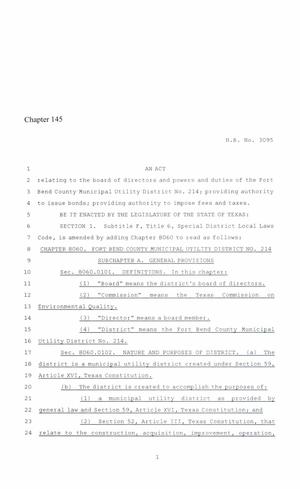86th Texas Legislature, Regular Session, House Bill 3095, Chapter 145