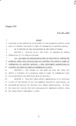 86th Texas Legislature, Regular Session, Senate Bill 1642, Chapter 1345