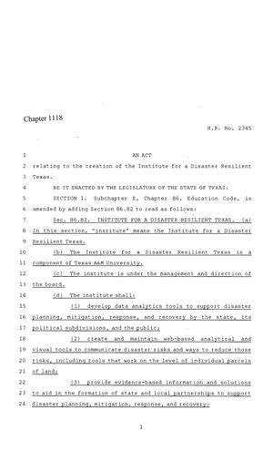 86th Texas Legislature, Regular Session, House Bill 2345, Chapter 1118