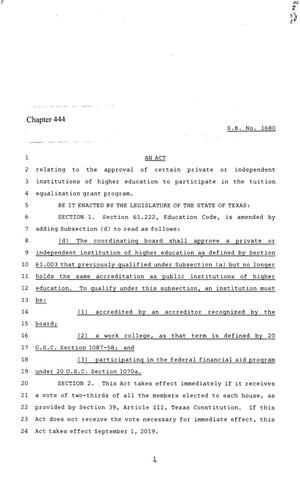 86th Texas Legislature, Regular Session, Senate Bill 1680, Chapter 444