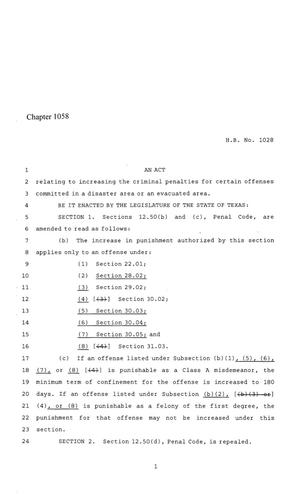 86th Texas Legislature, Regular Session, House Bill 1028, Chapter 1058