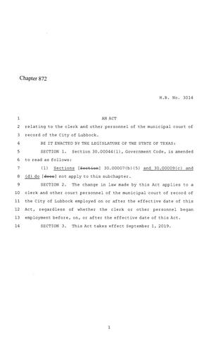 86th Texas Legislature, Regular Session, House Bill 3014, Chapter 872