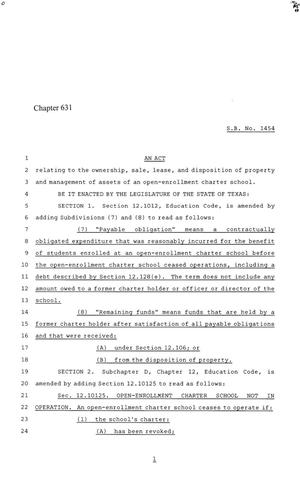 86th Texas Legislature, Regular Session, Senate Bill 1454, Chapter 631