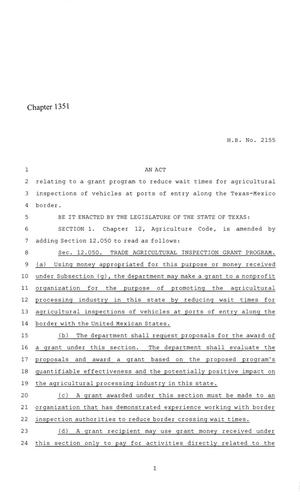 86th Texas Legislature, Regular Session, House Bill 2155, Chapter 1351