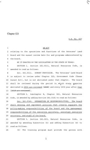 86th Texas Legislature, Regular Session, Senate Bill 607, Chapter 523