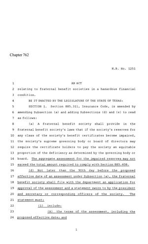 86th Texas Legislature, Regular Session, House Bill 1251, Chapter 762