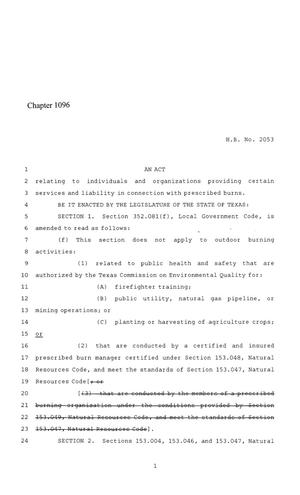 86th Texas Legislature, Regular Session, House Bill 2053, Chapter 1096