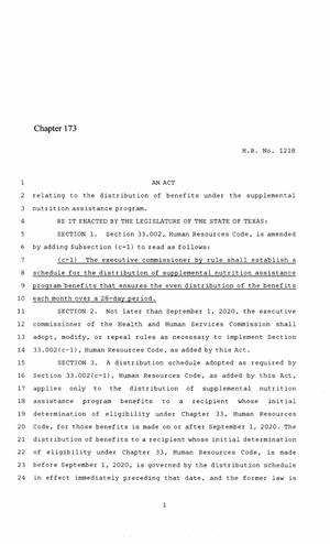 86th Texas Legislature, Regular Session, House Bill 1218, Chapter 173