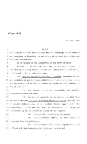 86th Texas Legislature, Regular Session, House Bill 2050, Chapter 1095
