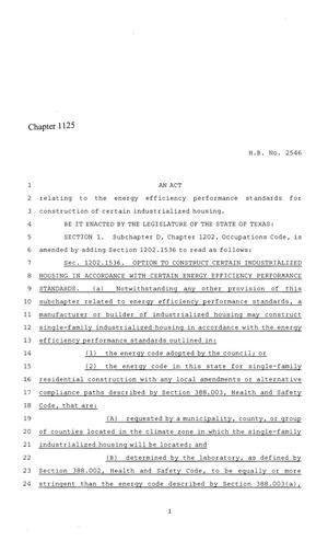 86th Texas Legislature, Regular Session, House Bill 2546, Chapter 1125