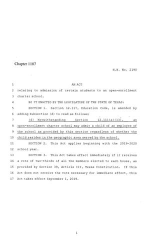 86th Texas Legislature, Regular Session, House Bill 2190, Chapter 1107