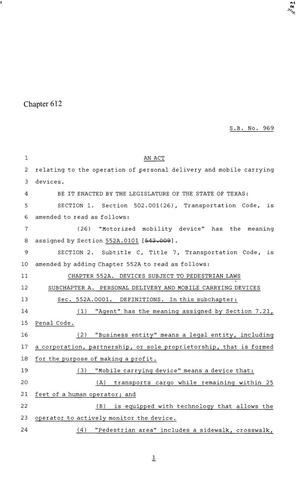86th Texas Legislature, Regular Session, Senate Bill 969, Chapter 612