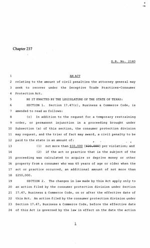 86th Texas Legislature, Regular Session, Senate Bill 2140, Chapter 237