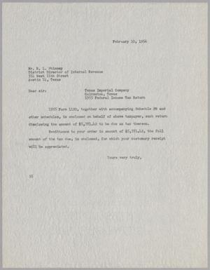 [Letter from Harris L. Kempner, Jr. to R. L. Phinney, February 10, 1956]
