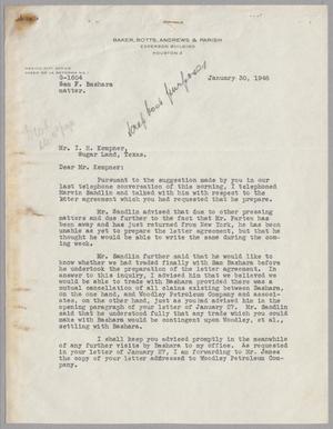 Primary view of object titled '[Letter from George T. Barrow to I. H. Kempner, January 30, 1948]'.